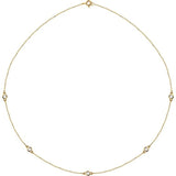14K Yellow Gold 1/2 CTW Natural Diamond 5-Station 18" Necklace