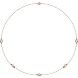 14K Rose Gold 3/4 CTW Natural Diamond 5-Station 18" Necklace