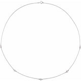 14K White Gold 1 CTW Natural Diamond 5-Station 18" Necklace