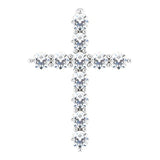 14K White Gold 1/4 CTW Natural Diamond Cross Pendant