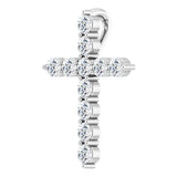 14K White Gold 1/4 CTW Natural Diamond Cross Pendant