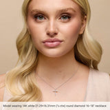 14K Yellow Gold Natural Multi-Gemstone & .03 CT Natural Diamond Cross 16-18" Necklace