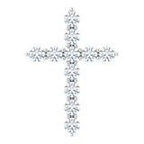 14K White Gold 3/8 CTW Natural Diamond Cross Pendant