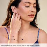 14K White Gold Natural Ruby Bezel-Set Solitaire 6 1/2-7 1/2" Bracelet