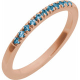 14K Rose Gold Natural London Blue Topaz Stackable Ring