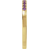 14K Yellow Gold Natural Amethyst Stackable Ring