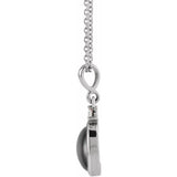 Sterling Silver 12x10 mm Natural Black Onyx & .03 CT Natural Diamond 16-18" Necklace