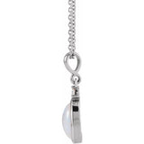 Sterling Silver 9x7 mm Natural White Opal & .03 CT Natural Diamond 16-18" Necklace