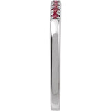 Sterling Silver Lab-Grown Ruby Stackable Ring