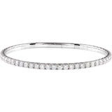 14K White Gold 3 CTW Lab-Grown Diamond  Flexible Bangle 7" Bracelet