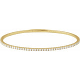 14K Yellow Gold 2 CTW Lab-Grown Diamond Flexible Bangle 7" Bracelet