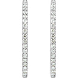 14K White Gold 5 CTW Lab-Grown Diamond Inside-Outside 41.5 mm Hinged Hoop Earrings