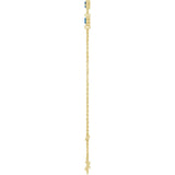 14K Yellow Gold Natural Blue Sapphire Bezel-Set 3-Stone 6 1/2-7 1/2" Bracelet