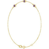 14K Yellow Gold Lab-Grown Alexandrite Bezel-Set Three-Stone 6 1/2-7 1/2" Bracelet
