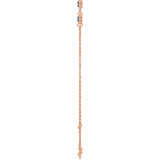 14K Rose Gold Lab-Grown Blue Sapphire Bezel-Set Three-Stone 6 1/2-7 1/2" Bracelet