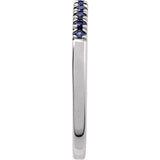 Sterling Silver Natural Blue Sapphire Stackable Ring