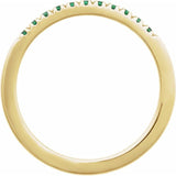 14K Yellow Gold Natural Emerald Stackable Ring