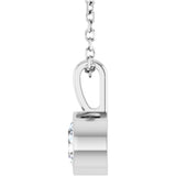 14K White Gold 1/2 CT Lab-Grown Diamond Bezel-Set Solitaire 16-18" Necklace