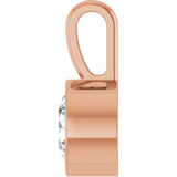 14K Rose Gold 1/2 CT Natural Diamond Bezel-Set Solitaire Pendant