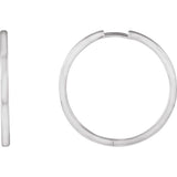 Platinum Hinged 25 mm Hoop Earrings