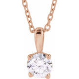 14K Rose Gold 3/4 CT Lab-Grown Diamond 18" Necklace