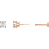 14K Rose Gold 1/6 CT Lab-Grown Diamond  Earring