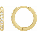 14K Yellow Gold 1/3 CTW Natural Diamond Hinged 15 mm Hoop Earrings