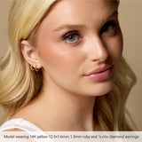 14K White Gold 1/6 CTW Natural Diamond Hinged 10 mm Hoop Earrings