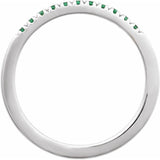 10K White Gold Lab-Grown Emerald Stackable Ring