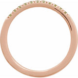 10K Rose Gold Natural Peridot Stackable Ring