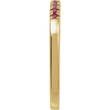 10K Yellow Gold Lab-Grown Ruby Stackable Ring