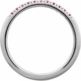 10K White Gold Lab-Grown Ruby Stackable Ring