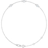 Sterling Silver 1/4 CTW Natural Diamond Bezel-Set 3-Stone 6 1/2-7 1/2" Bracelet