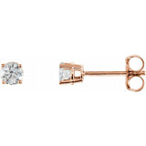 Sterling Silver 2.5 mm Imitation White Cubic Zirconia Earrings