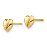 14K 6mm Polished Heart Post Stud Earrings