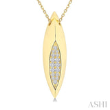 1/10 Ctw Marquise Shape Round Cut Diamond Fashion Pendant in 14K Yellow Gold