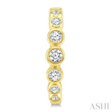 1/4 Ctw Graduated Bezel Set Round Cut Diamond Fashion Hoop Earrings in 14K Yellow Gold