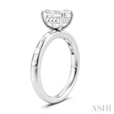 1/4 Ctw Emerald Shape Baguette and Round Cut Diamond Semi-Mount Engagement Ring in 14K White Gold