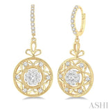 3/4 Ctw Round Cut Diamond Lovebright Earrings in 14K Yellow and White Gold