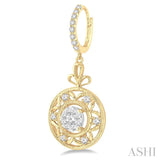 3/4 Ctw Round Cut Diamond Lovebright Earrings in 14K Yellow and White Gold