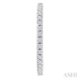 1/3 Ctw French Pave Set Round Cut Diamond Fashion Half Hoop Earring in 14K White Gold