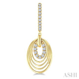 1/3 Ctw Spiral Drop Round Cut Diamond Fashion earrings in 14K Yellow Gold