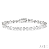 3 Ctw Lovebright Round Cut Diamond Bracelet in 14K White Gold