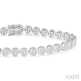 3 Ctw Lovebright Round Cut Diamond Bracelet in 14K White Gold