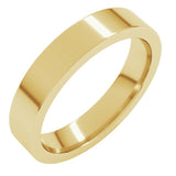 14K Yellow Gold 4 mm Comfort-Fit Flat Band Size 9.5