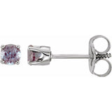Sterling Silver Imitation Alexandrite Youth Earrings