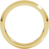 14K Yellow Gold 3 mm Comfort-Fit Half Round Band Size 4