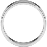 Sterling Silver 6 mm Stepped-Edge Flat Band Size 8.5