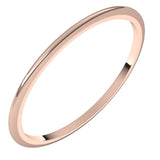 14K Rose Gold 1 mm Half Round Band Size 5