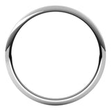 Platinum 1 mm Half Round Band Size 6